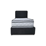 Combo Base Cama y Cabecero Nube Negro 120x30cm para Colchón Semidoble 120 X 190 Cm con Colchón