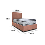 Combo Base Cama y Cabecero Nube Camel 140x30cm para Colchón Doble 140 X 190 Cm con Colchón