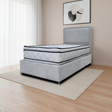Combo Base Cama y Cabecero Nube Gris Claro 140x30cm para Colchón Doble 140 X 190 Cm con Colchón