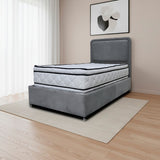 Combo Base Cama y Cabecero Nube Gris Oscuro 140x30cm para Colchón Doble 140 X 190 Cm con Colchón