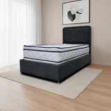 Combo Base Cama y Cabecero Nube Negro 140x30cm para Colchón Doble 140 X 190 Cm con Colchón