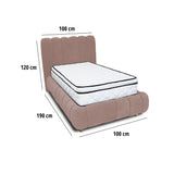 Combo Base Cama y Cabecero Praga Camel 100x40cm para Colchón Sencillo 100 X 190 Cm con Colchón