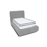 Combo Base Cama y Cabecero Praga Gris 100x40cm para Colchón Sencillo 100 X 190 Cm con Colchón