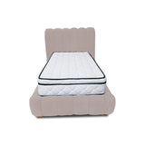 Combo Base Cama y Cabecero Praga Beige 140x40cm para Colchón Doble 140 X 190 Cm con Colchón