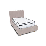 Combo Base Cama y Cabecero Praga Beige 160x40cm para Colchón Queen 160 X 190 Cm con Colchón