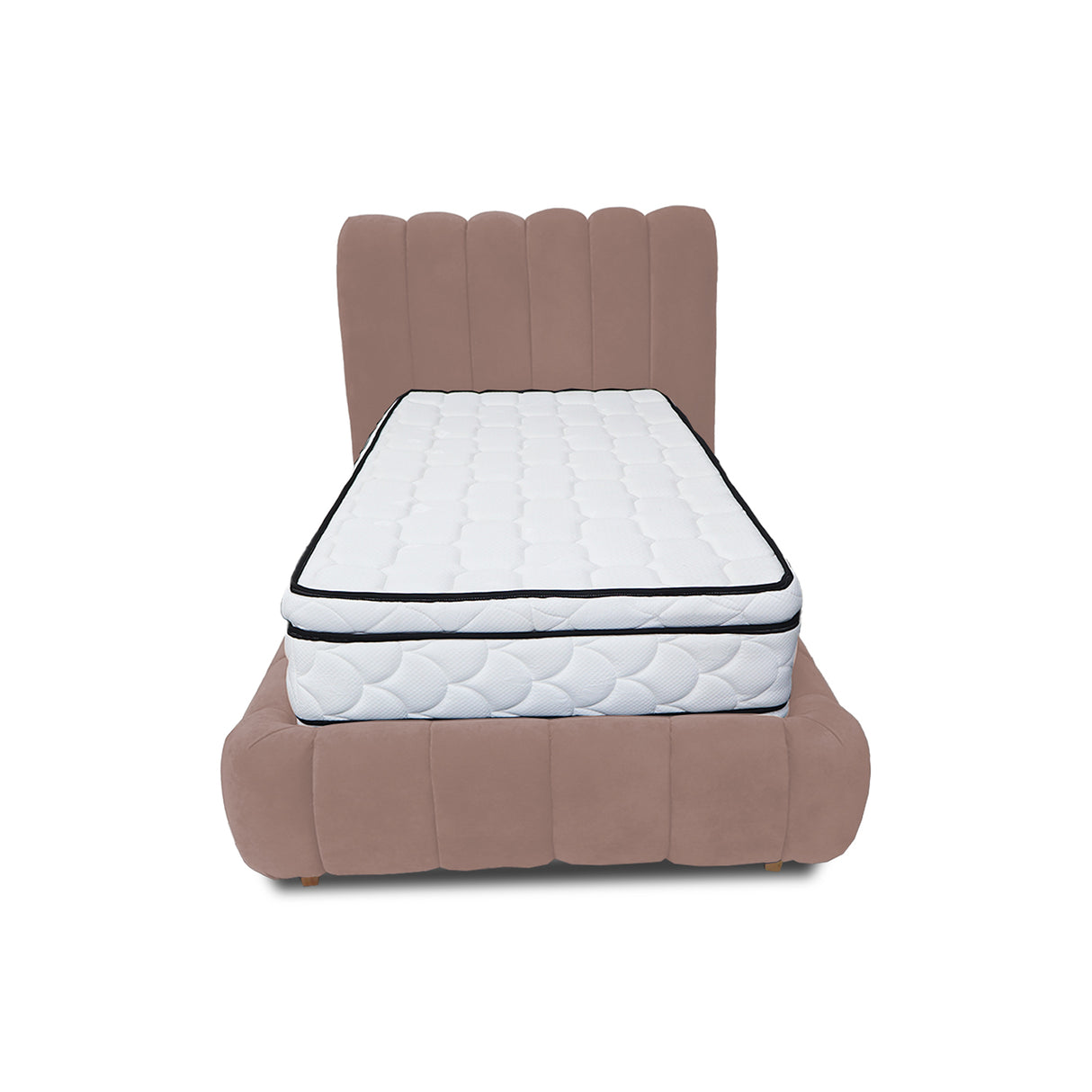 Combo Base Cama y Cabecero Praga Camel 200x40cm para Colchón King 200 X 190 Cm con Colchón