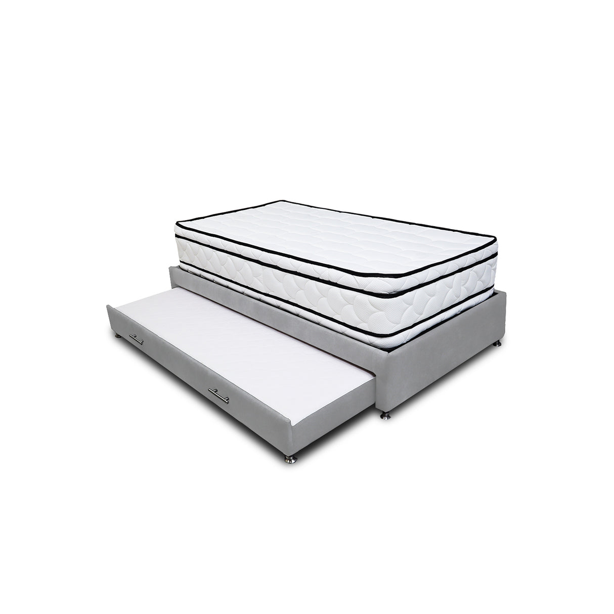 Combo Cama Tarima y Colchón Nube Gris Claro 120x35cm para Colchón Semidoble 120 X 190 Cm sin Cabecero