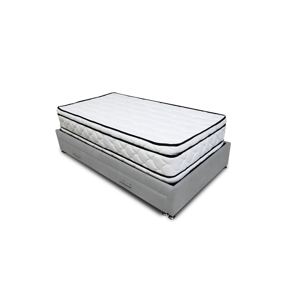 Combo Cama Tarima y Colchón Nube Gris Claro 140x35cm para Colchón Doble 140 X 190 Cm sin Cabecero