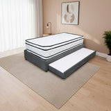 Combo Cama Tarima y Colchón Nube Gris Oscuro 140x35cm para Colchón Doble 140 X 190 Cm sin Cabecero