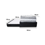 Combo Cama Tarima y Colchón Nube Negro 140x35cm para Colchón Doble 140 X 190 Cm sin Cabecero