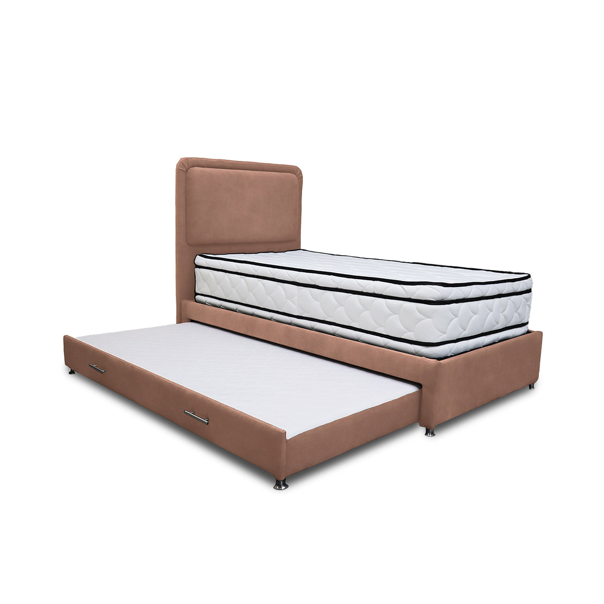 Combo Cama Tarima Nido y Cabecero Nube Camel 100x35cm para Colchón Sencillo 100 X 190 Cm con Colchón