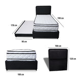 Combo Cama Tarima Nido y Cabecero Nube Negro 100x35cm para Colchón Sencillo 100 X 190 Cm con Colchón