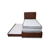Combo Cama Tarima Nido y Cabecero Nube Marron 120x35cm para Colchón Semidoble 120 X 190 Cm con Colchón