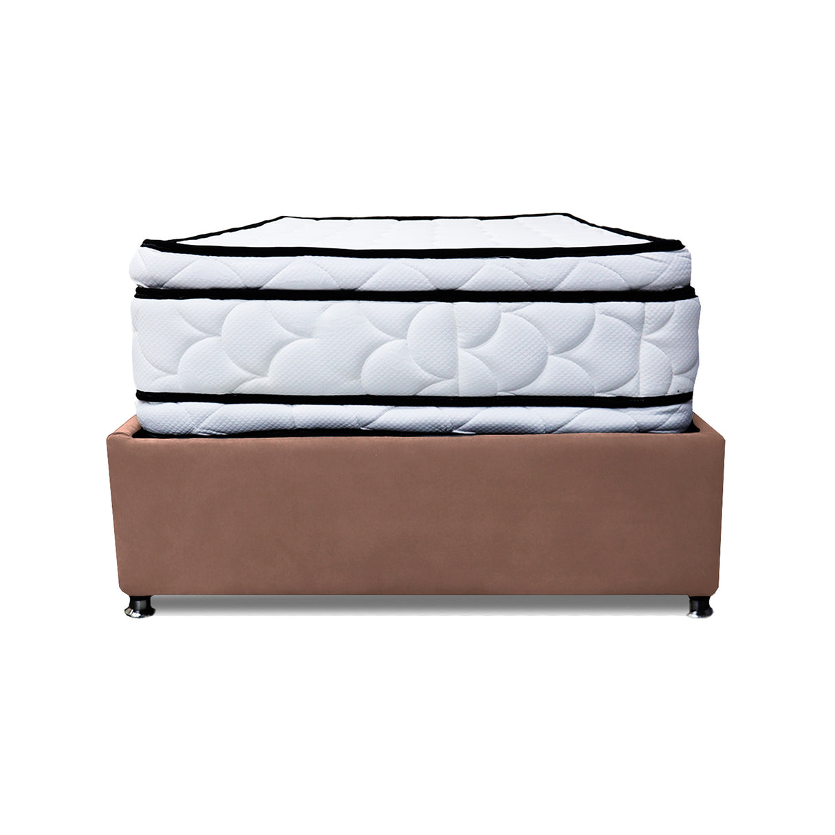 Combo Cama Tarima Nido y Cabecero Nube Camel 140x35cm para Colchón Doble 140 X 190 Cm con Colchón