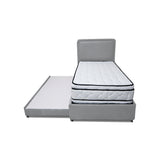 Combo Cama Tarima Nido y Cabecero Nube Gris Claro 140x35cm para Colchón Doble 140 X 190 Cm con Colchón