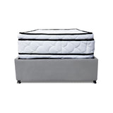 Combo Cama Tarima Nido y Cabecero Nube Gris Claro 140x35cm para Colchón Doble 140 X 190 Cm con Colchón