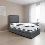 Combo Cama Tarima Nido y Cabecero Nube Gris Oscuro 140x35cm para Colchón Doble 140 X 190 Cm con Colchón