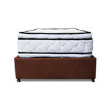 Combo Cama Tarima Nido y Cabecero Nube Marron 140x35cm para Colchón Doble 140 X 190 Cm con Colchón