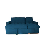 Sofá Cama Esquinero Marsella Azul Petróleo 210x95cm de Cinco Puestos Reclinable con Apoya Brazos