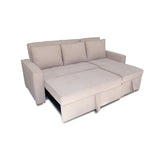 Sofá Cama Esquinero Marsella Beige 210x95cm de Cinco Puestos Reclinable con Apoya Brazos