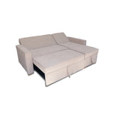 Sofá Cama Esquinero Marsella Beige 210x95cm de Cinco Puestos Reclinable con Apoya Brazos