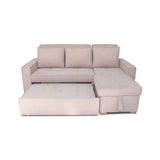 Sofá Cama Esquinero Marsella Beige 210x95cm de Cinco Puestos Reclinable con Apoya Brazos