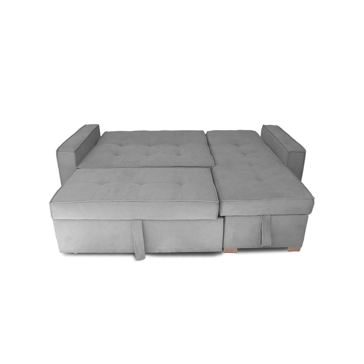 Sofá Cama Esquinero Marsella Gris 210x95cm de Cinco Puestos Reclinable con Apoya Brazos