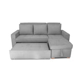 Sofá Cama Esquinero Marsella Gris 210x95cm de Cinco Puestos Reclinable con Apoya Brazos