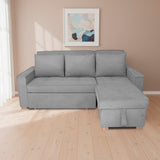Sofá Cama Esquinero Marsella Gris 210x95cm de Cinco Puestos Reclinable con Apoya Brazos