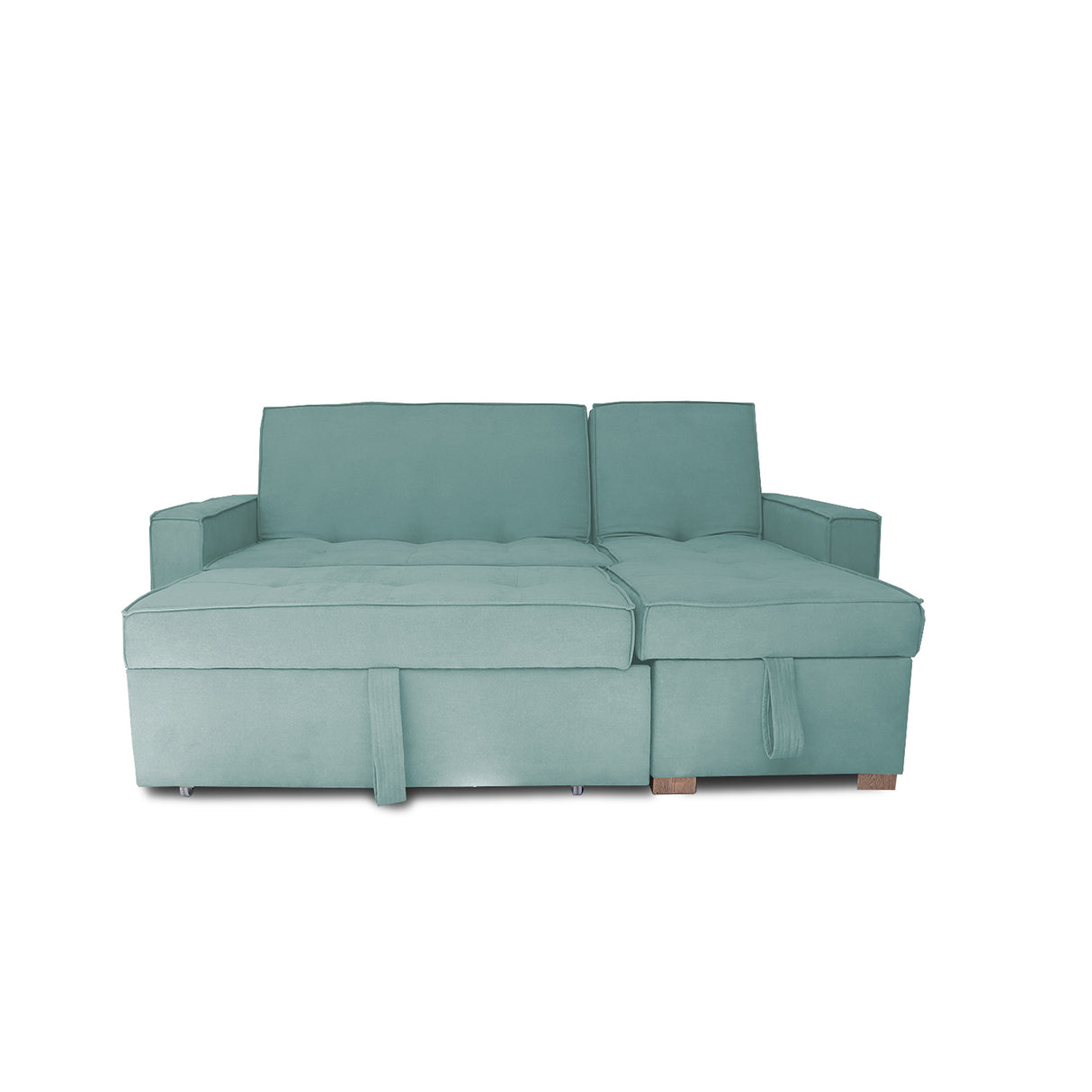 Sofá Cama Esquinero Marsella Menta 210x95cm de Cinco Puestos Reclinable con Apoya Brazos