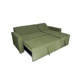 Sofá Cama Esquinero Marsella Verde 210x95cm de Cinco Puestos Reclinable con Apoya Brazos