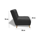 Poltrona Milan Gris Oscuro 60x95cm de Un Puesto sin Apoya Brazos