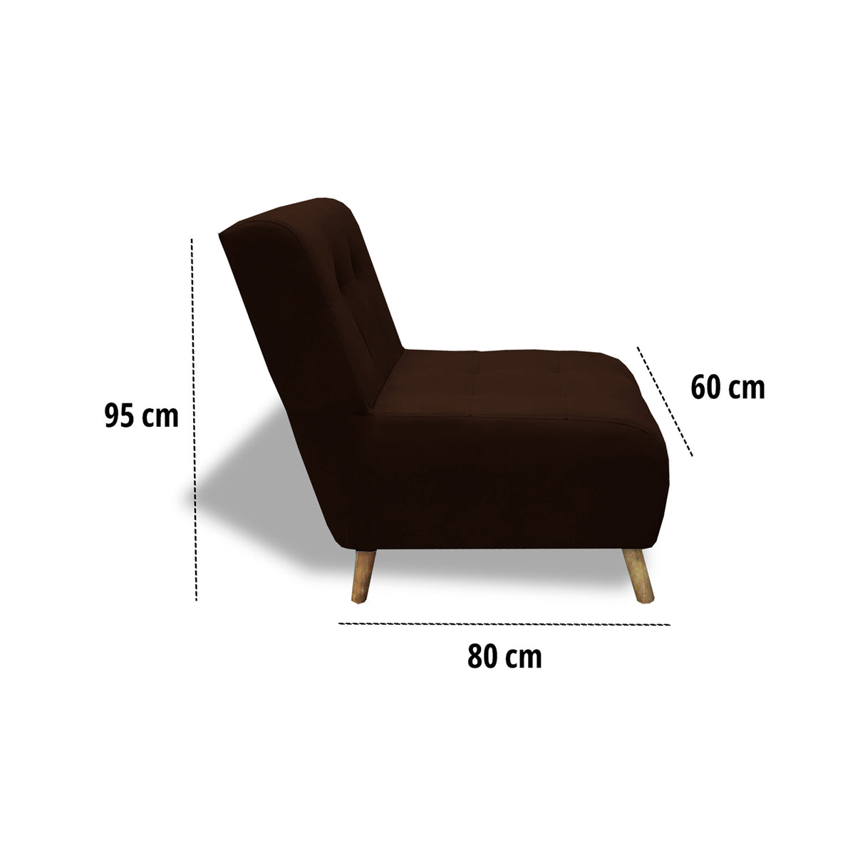 Poltrona Milan Marron 60x95cm de Un Puesto sin Apoya Brazos