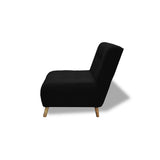 Poltrona Milan Negro 60x95cm de Un Puesto sin Apoya Brazos
