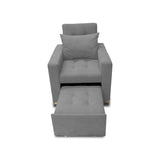 Poltrona Mood Gris 80x95cm de Un Puesto Reclinable sin Apoya Brazos