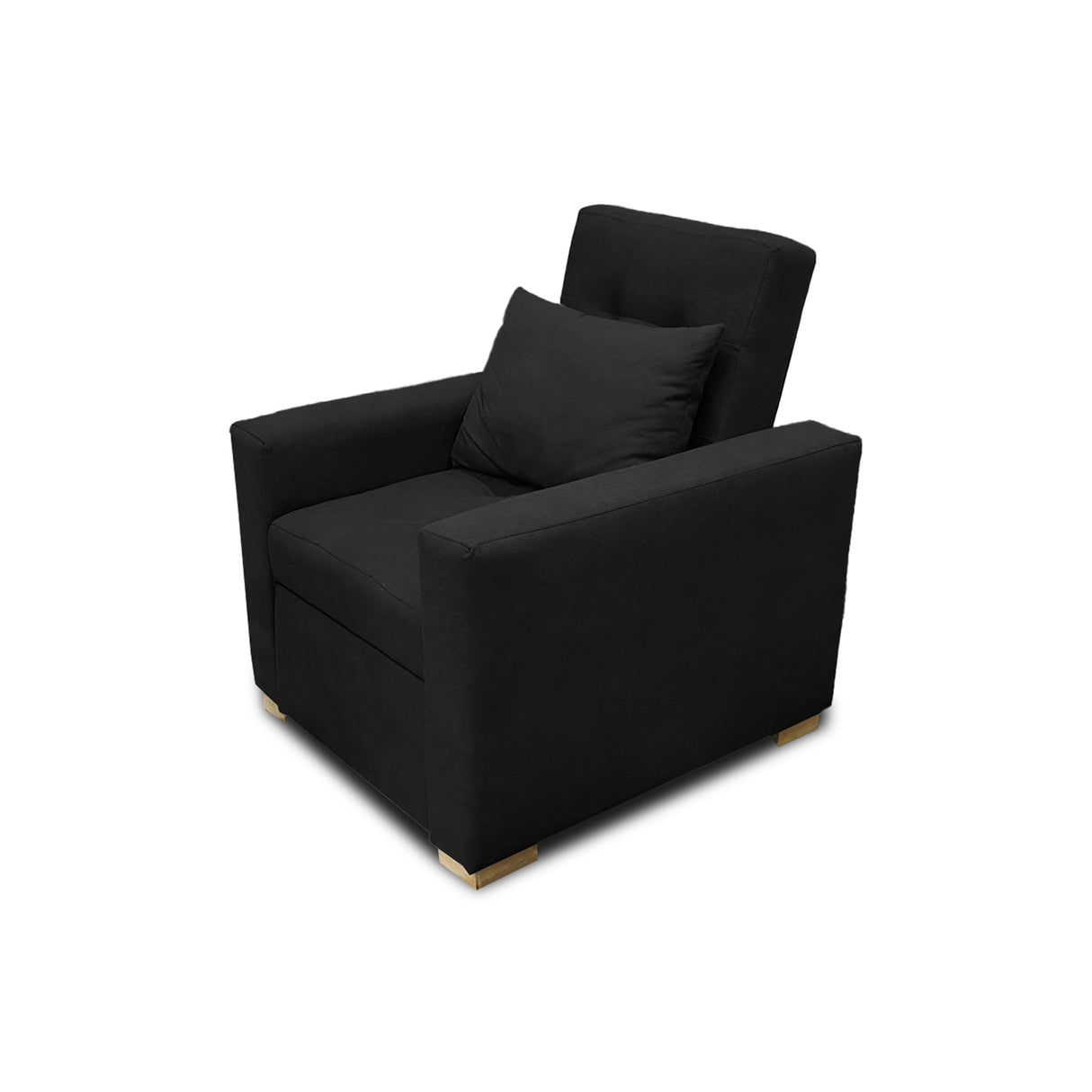 Poltrona Mood Negro 80x95cm de Un Puesto Reclinable sin Apoya Brazos