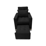 Poltrona Mood Negro 80x95cm de Un Puesto Reclinable sin Apoya Brazos