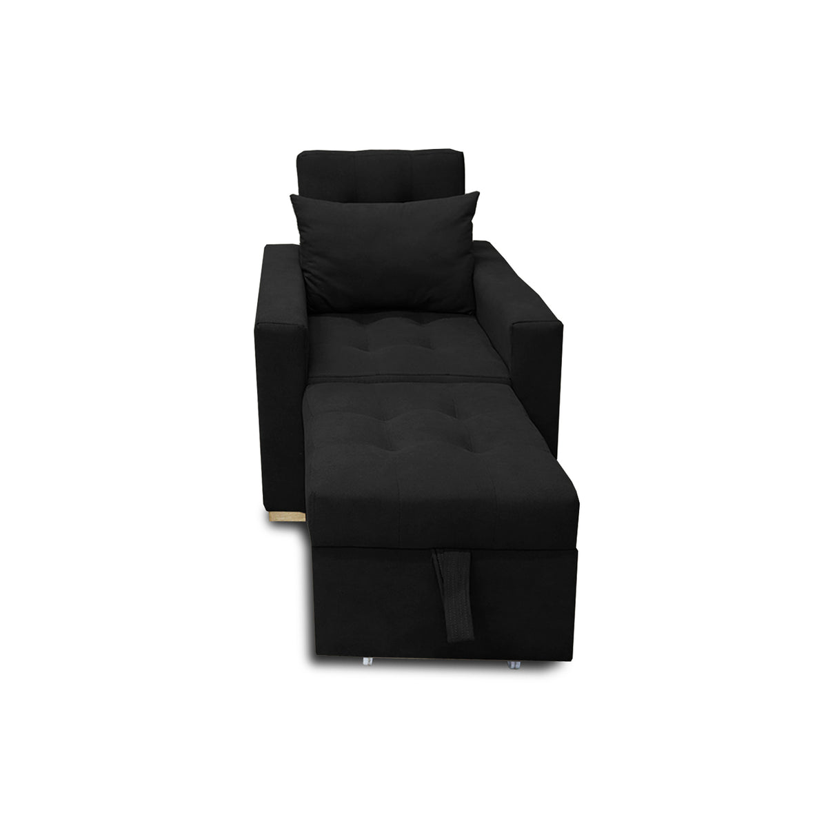 Poltrona Mood Negro 80x95cm de Un Puesto Reclinable sin Apoya Brazos
