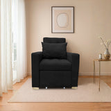 Poltrona Mood Negro 80x95cm de Un Puesto Reclinable sin Apoya Brazos