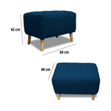 Puff Milan Azul 60x42cm de Un Puesto sin Apoya Brazos