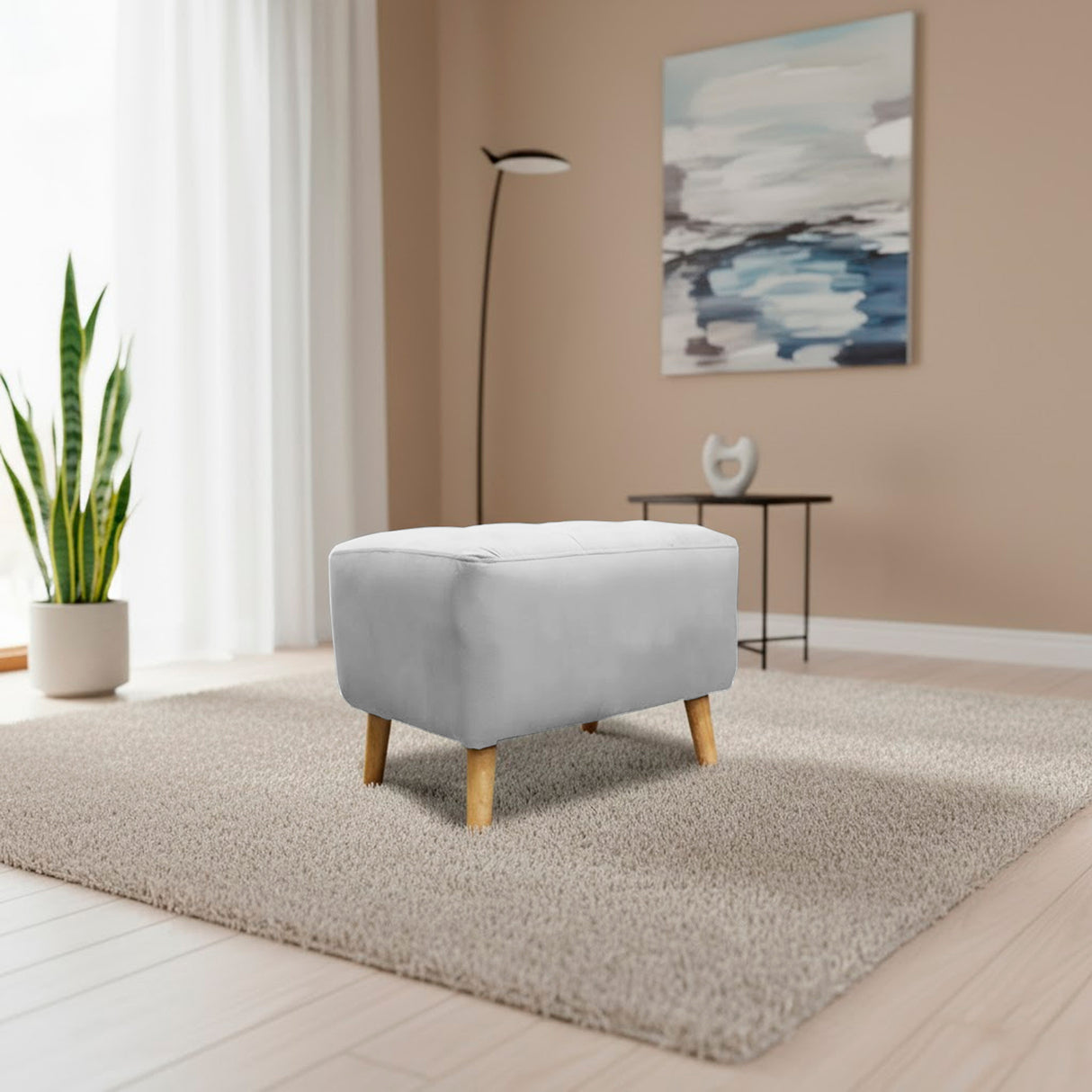 Puff Milan Plata 60x42cm de Un Puesto sin Apoya Brazos