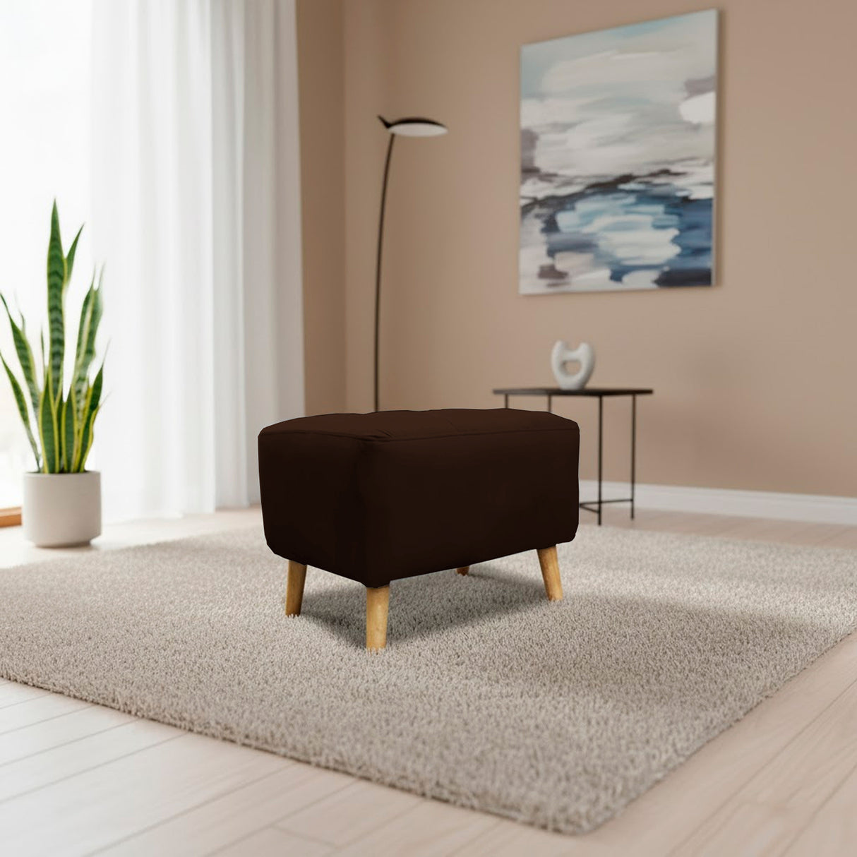 Puff Milan Marron 60x42cm de Un Puesto sin Apoya Brazos