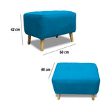 Puff Milan Turquesa 60x42cm de Un Puesto sin Apoya Brazos