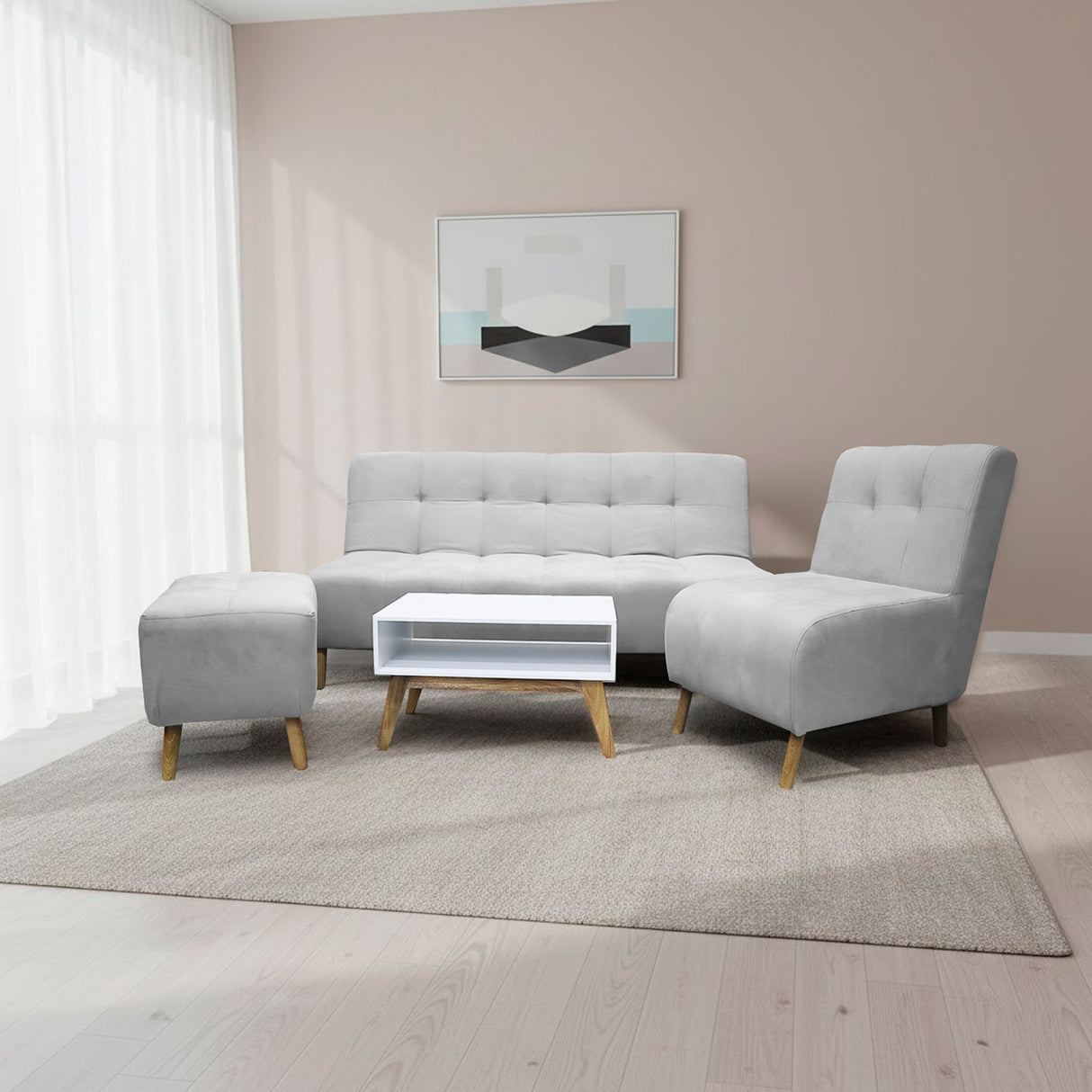 Sala Milan Plata 160x95cm de Cinco Puestos sin Apoya Brazos