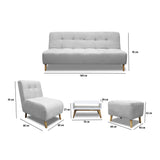 Sala Milan Plata 160x95cm de Cinco Puestos sin Apoya Brazos