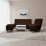 Sala Milan Marron 160x95cm de Cinco Puestos sin Apoya Brazos