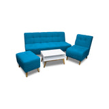 Sala Milan Turquesa 160x95cm de Cinco Puestos sin Apoya Brazos