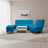 Sala Milan Turquesa 160x95cm de Cinco Puestos sin Apoya Brazos