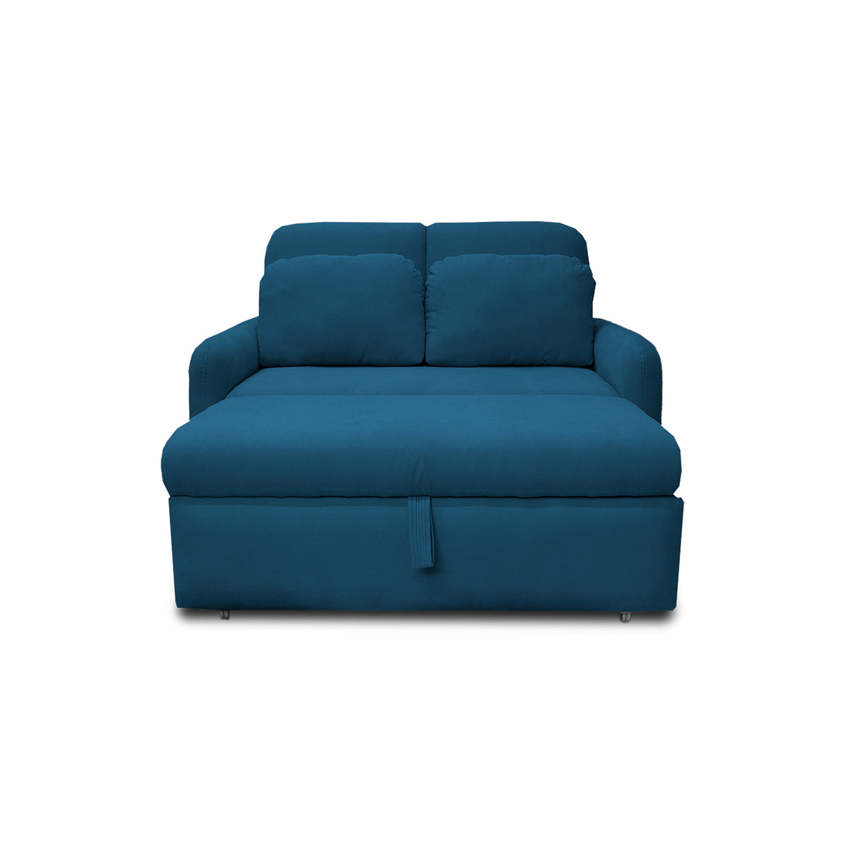 Sofacama Nube Azul Petróleo 120x95cm de Dos Puestos Reclinable con Apoya Brazos