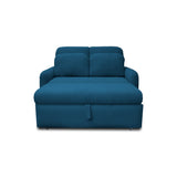 Sofacama Nube Azul Petróleo 120x95cm de Dos Puestos Reclinable con Apoya Brazos